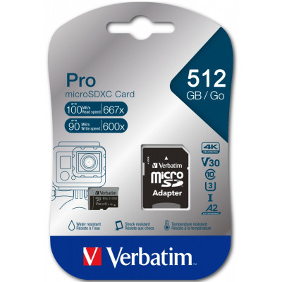 Карта пам&apos;яті Verbatim 512GB microSDXC class 10 UHS-III PRO (47046) Вінниця - фото 3