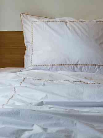 Ecotton Комплект постільної білизни Сімейний з вишивкою та кантом український хрестик Gold із п Киев