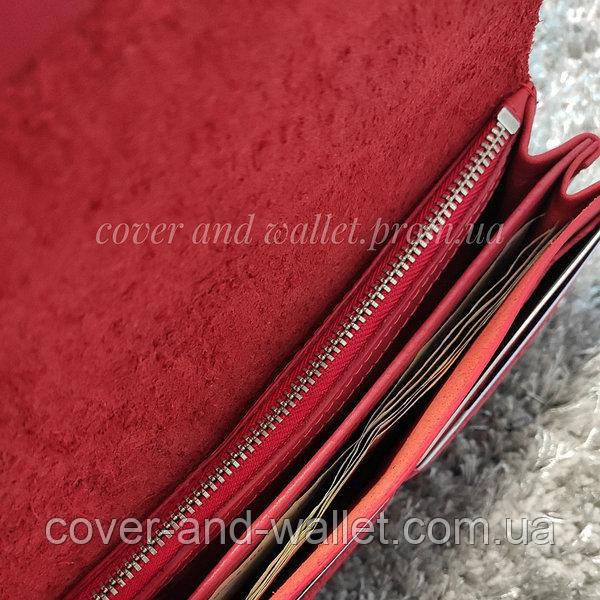 Большой красный женский кошелек ручной работы на магнитах Grande Pelle Festa Киев - изображение 4