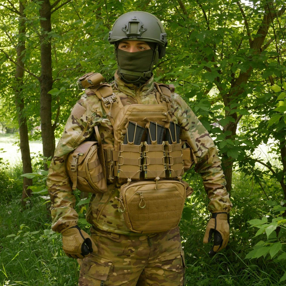 Тактична військова плитоноска з 8 підсумками штурмова плитоноска койот з швидким скидання матеріал кордура   WAR Львів - фото 8