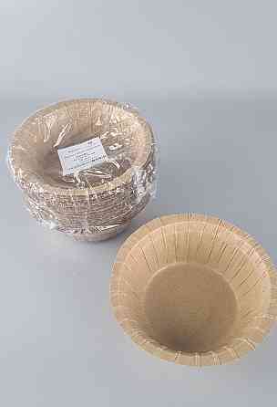 Тарілка з харчового картону 500 мл Крафт D15.5 см h5.5 см (25 шт.) Харків