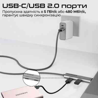 Дата кабель USB-C to USB-C portlink-c3.black Promate (portlink-c3.black) Винница
