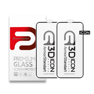Скло захисне Armorstandart Kit Icon 3D iPhone 13 Pro Max Black 2pcs (ARM62762) Вінниця - фото 1