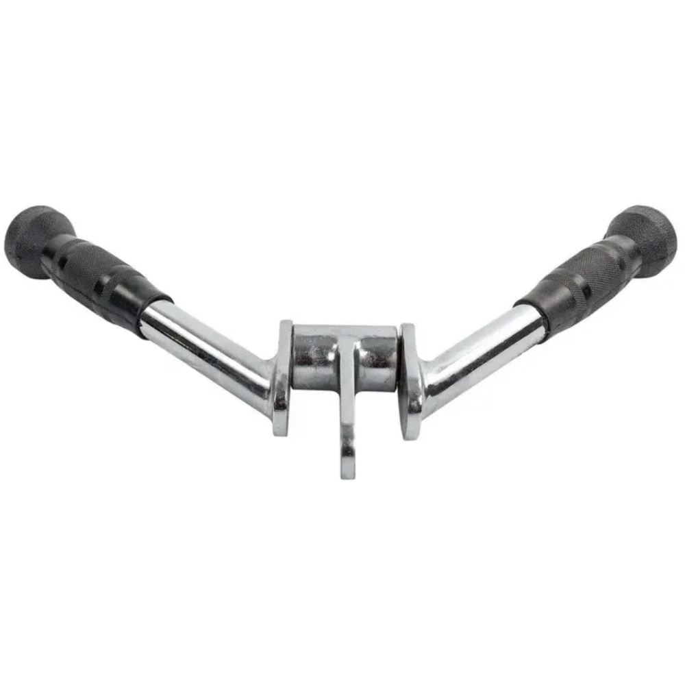 Ручка для верхньої тяги York Fitness V-подібна на трицепс з обертовим підвісом та гумовими рукоятками, хром Киев - изображение 6