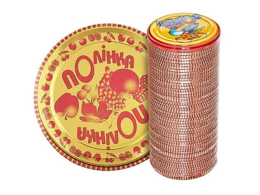 Кришка СКО 82мм закаточна (0,17) Полінка (50шт в спайці) (лак/лак) ТМ ПОЛІНКА Київ - фото 1
