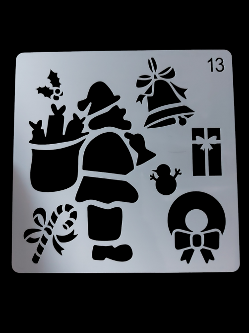 Трафарет Дед Мороз на окно 15 на 15 см серый Киев - изображение 1