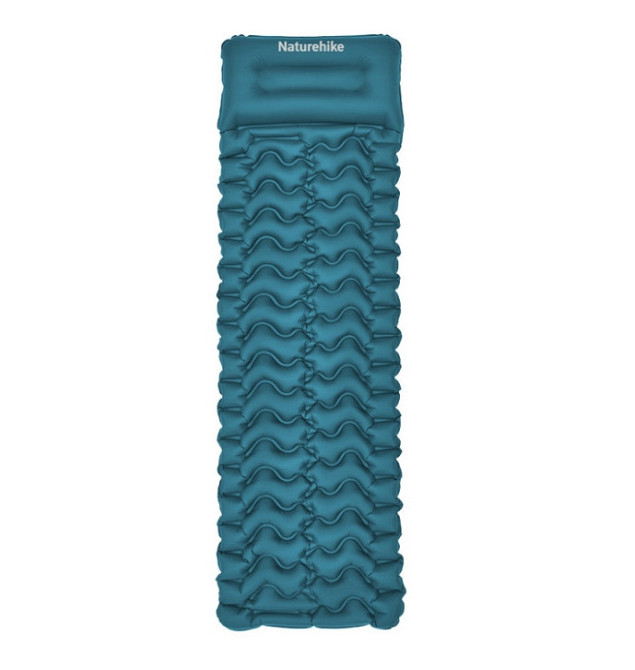 Матрац надувний одинарний Naturehike CNK2550WS019 (65 мм) з мішком для надування Синій Вінниця - фото 1