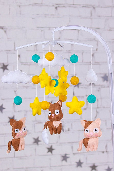 Мобіль на ліжечко WoollyFox «Кошенята» Київ - фото 1
