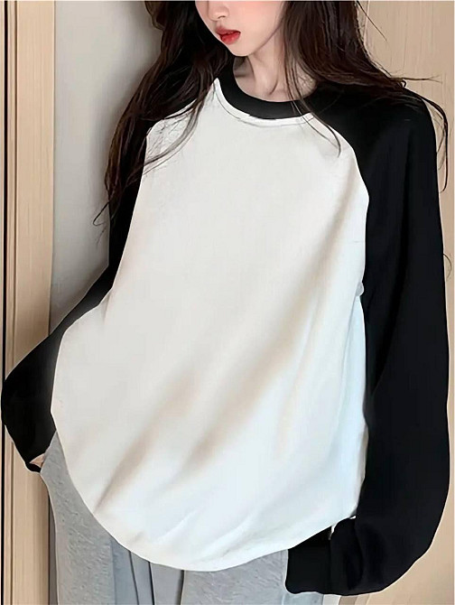 Жіночий повсякденний оверсайз лонгслів з двонитки Одеса - фото 1