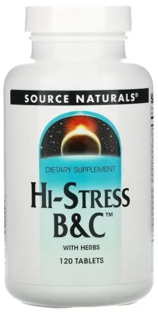 Комплекс для нервоной системы Source Naturals Hi-Stress B&C 120 таблеток Киев - изображение 1