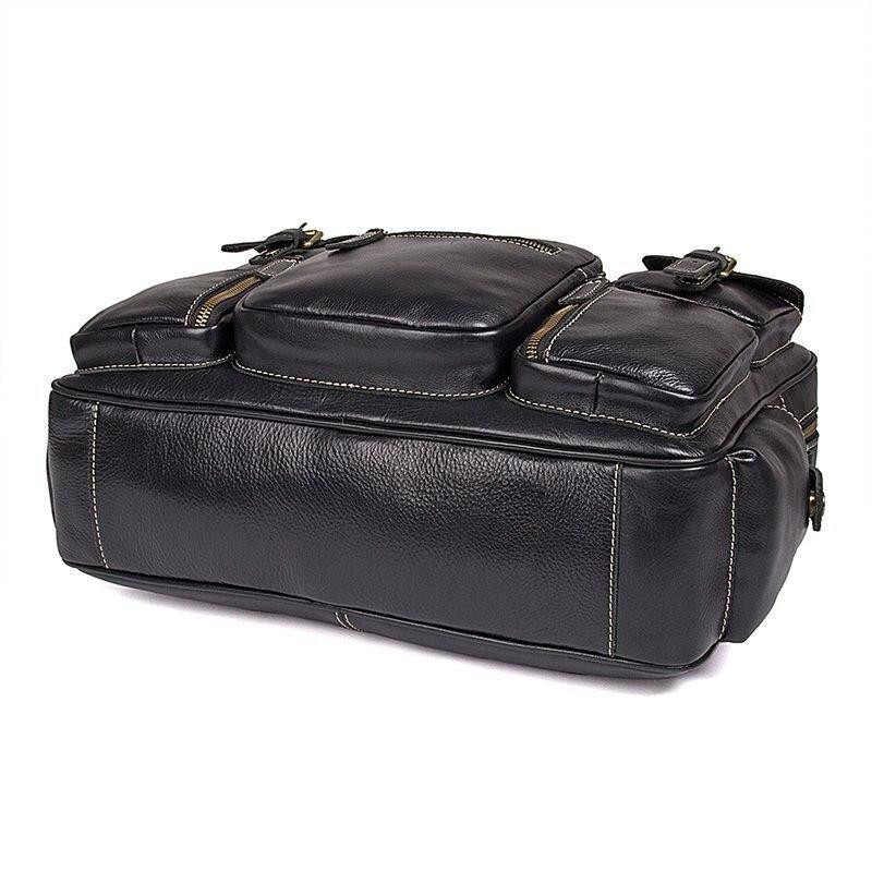 Багатофункціональна сумка з натуральної шкіри Чорна (Vintage) Київ - фото 2