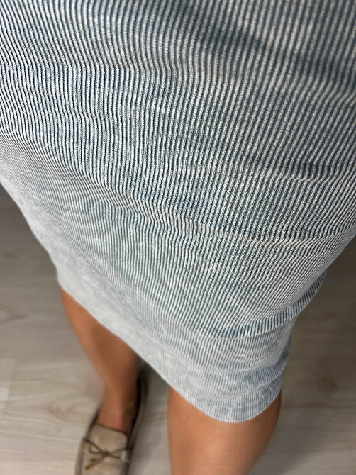 Сукня жіноча MMC 240032 середньої довжини футболкою варена тай-дай в рубчик, світло-сірий, one size Київ - фото 11