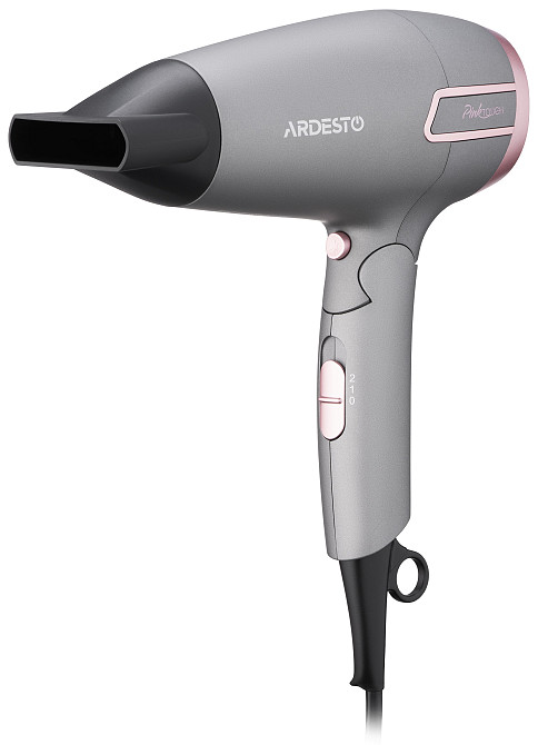 Фен ARDESTO Pink Touch, 2000Вт, 2 швидкості, 2 темп.режими, складана ручка, сірий+рожевий Київ - фото 1