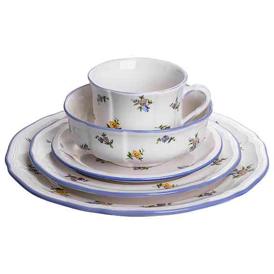 Yiwu Столовий набір посуду тарілок і чашок 32 предмети на 6 персон Retro Floral порцеляновий, о Коломия