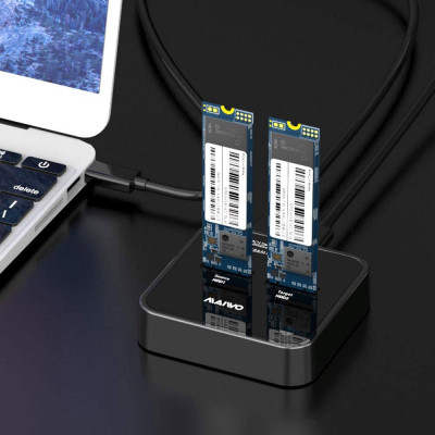 Док-станция для накопителей Maiwo 2*NVMe M.2 SSD Key M/B+M USB 3.1 Gen2 Type-C (K3016P) Винница - изображение 6