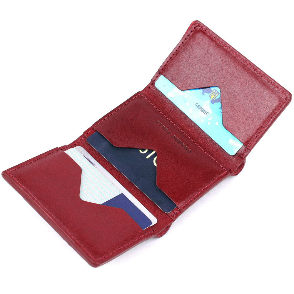 Практичне жіноче портмоне Grande Pelle 11574 Бордовий Київ - фото 6