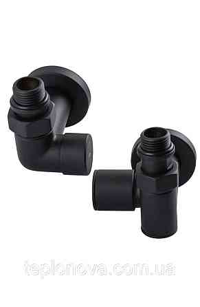 Крани (під ТЕН) для рушникосушки Чорні Solomon 1/2" Black Чернівці