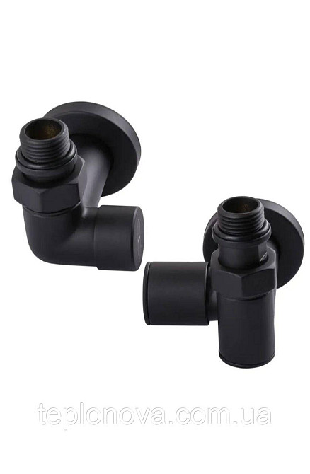 Крани (під ТЕН) для рушникосушки Чорні Solomon 1/2" Black Чернівці - фото 2