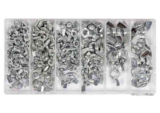 Гайки М4- М10 "Метелик" YATO в пластиковій коробці; наб. 150 шт. [5/20] Одеса