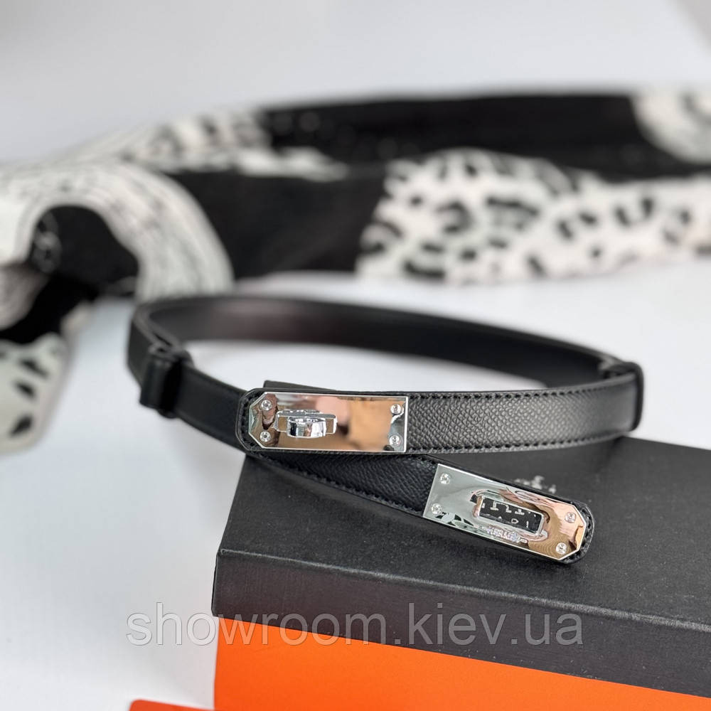 Черный женский кожаный ремень Hermes Гермес (280-2) Киев - изображение 1