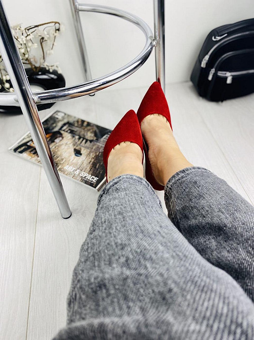 Nivelle Туфлі жіночі NIVELLE червоні натуральна замша каблук 10см 37р (1826/91-9535) Коломия - фото 9