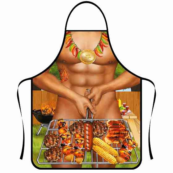 Фартух з приколом для чоловіків На мангалі 73 на 57 см різнобарвний Київ