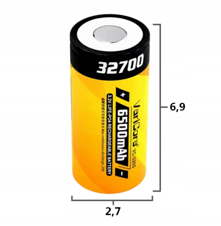 Акумулятор 32700 VariCore LIFE-PO4 6500 mAh 3.2 V (VC-3265) N 55A Жовтий Київ