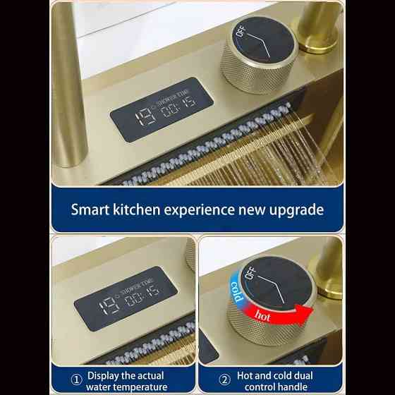 Кухонна раковина водоспад Willda, кухонна мийка водоспад ручної роботи 75х46х22 (234081521) Київ