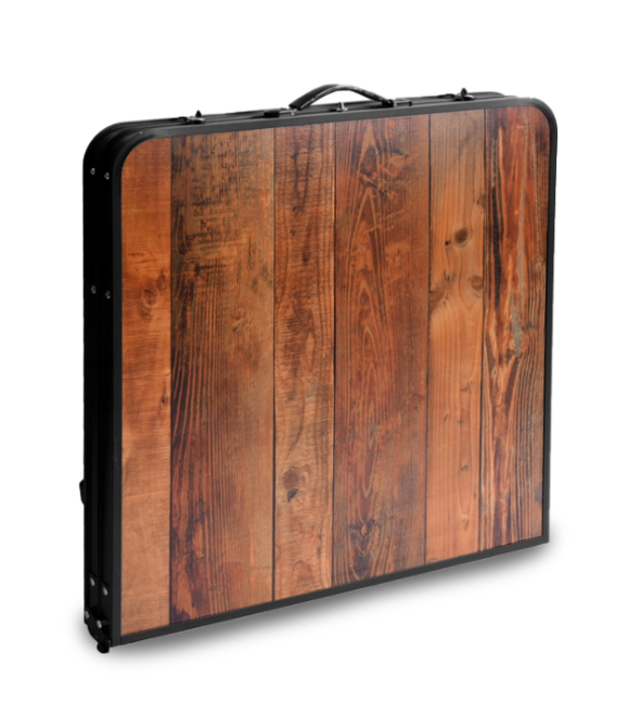 Розкладний туристичний стіл-валіза (120 х 60 см) + 4 стільці, комплект садових меблів, Коричневий (імітація дерева) Київ - фото 20