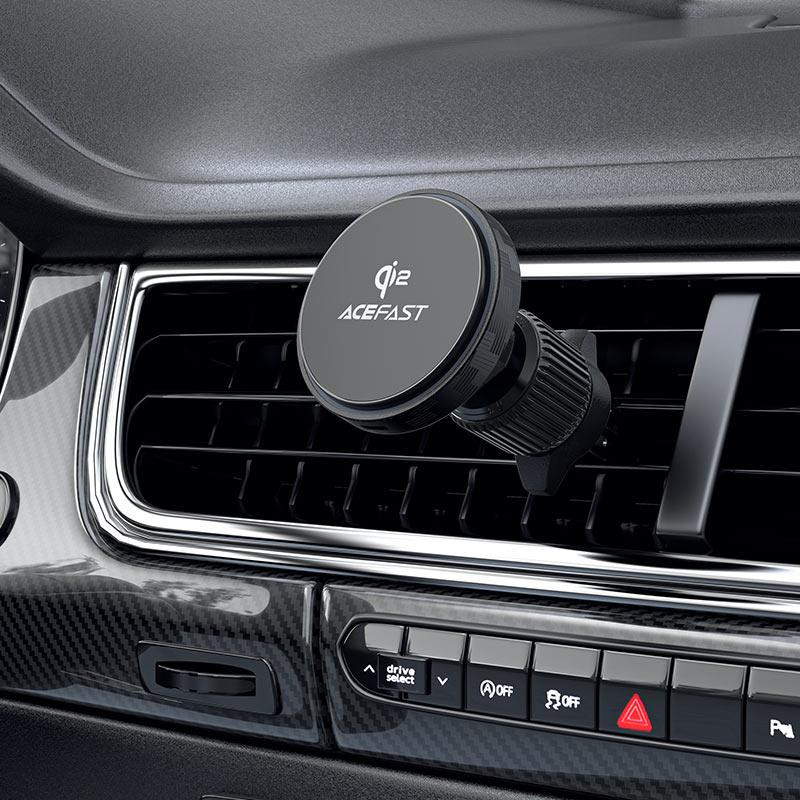 Автотримач для телефона з БЗП ACEFAST D33 Qi2 magnetic wireless charging car holder for air vent Black Одеса - фото 5