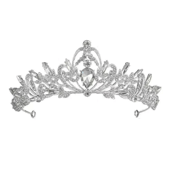 Корона детская СЕРЕБРИСТАЯ с камнями Киев