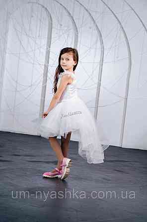 Дитяча сукня видовжене ззаду біла 116-128 Кривий Ріг