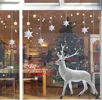 Стікери новорічні Олень розмір наклейки 90*60см, силікон Київ