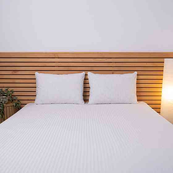 Подушка пухова YouStar 50% пух 50% перо Тік смужка - пружна 50x70 см (Білий) з сумкою-чохлом Суми