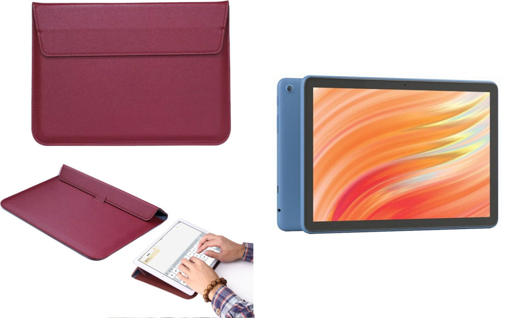 Чехол-конверт VitoCase для Amazon Fire HD 10 (13th gen), с функцией подставки для планшета Бордовый Киев - изображение 1
