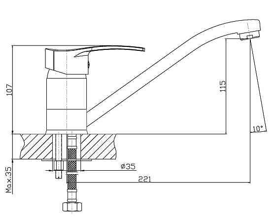 Змішувач для кухні Haiba Onix 004   ( HB0767 ) 29298 Харків