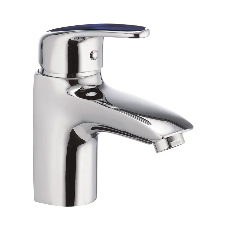 Смеситель для умывальника Cron Magic 001 с синей ручкой CR0104 Харьков - изображение 1