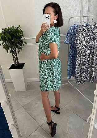 Жіноча літня повсякденна сукня у квітковий принт креп Зелений, 54/58 Одеса