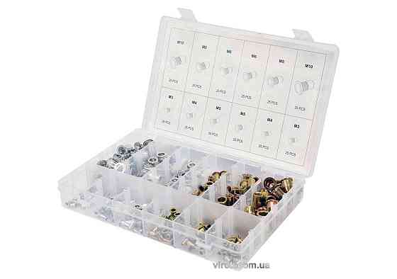 Нітогайки сталеві і алюмінієві YATO з різними розмірами М3-М10, 300 шт. в футлярі [5/20] Одеса