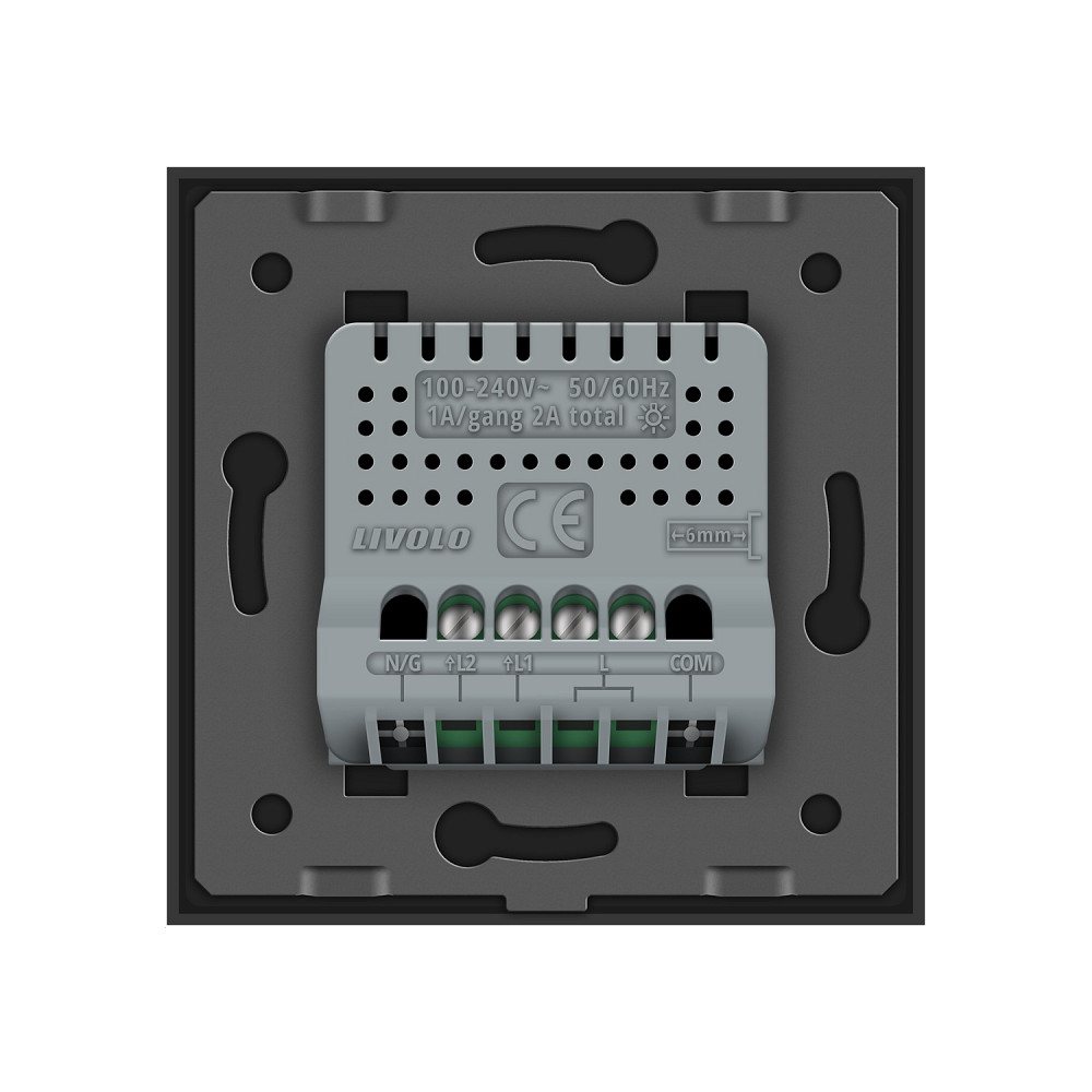Розумний сенсорний ЕС вимикач 2 сенсори LIVOLO чорний матове скло Коломия - фото 10