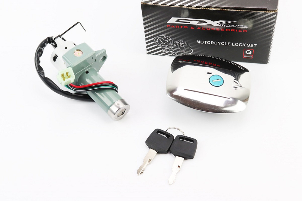 Замки к-кт (запалювання, кришка бака прямокутна) 125J Київ - фото 1