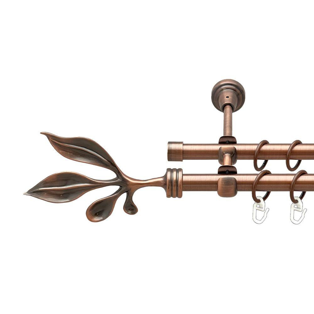 Карниз Orvit Баваро металевий дворядний відкритий гладка труба кільце металеве Мідь 16\16 мм 160 см Львов - изображение 1