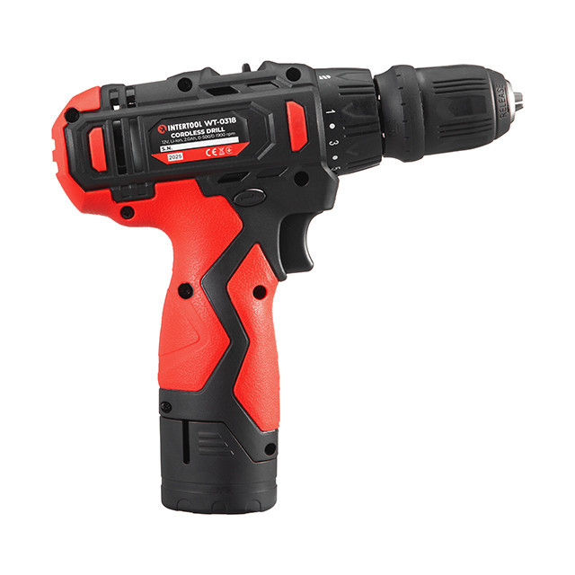 Дриль-шурупокрут акумуляторний, 12 В, 30 Nm, 0-350/0-1300 об/хв, патрон 0,8-10 мм, 2,0 Аг, знімний патрон INTERTOOL WT-0318 Київ - фото 7