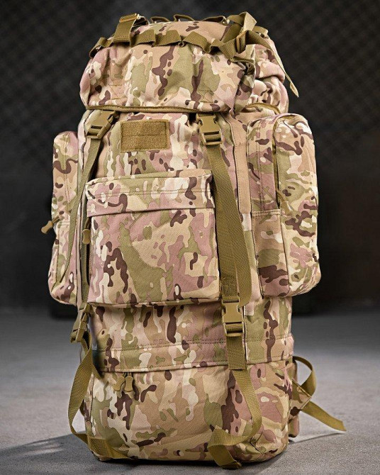 Тактичний рюкзак із металевим каркасом на 100 літрів. Каркасний рюкзак мультикам РП7467 Одеса - фото 2
