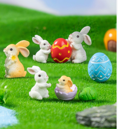 Декоративные кролики миниатюрные для флрариума и крупноконечных композиций. Набор 12 фигурок Одесса