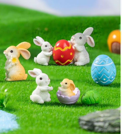 Декоративные кролики миниатюрные для флрариума и крупноконечных композиций. Набор 12 фигурок Одесса - изображение 6