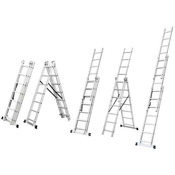 Драбина розкладна універсальна 3×10 щаблів 6.49м FLORA (5032344) Київ