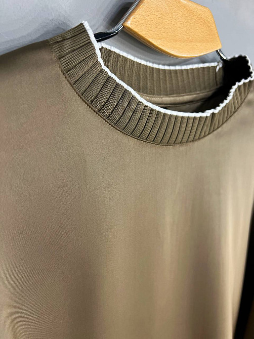 Костюм жіночий A-N 27012 шовковий блузка з брюками палаццо оверсайз бежевий, бежевий, L Одеса - фото 9