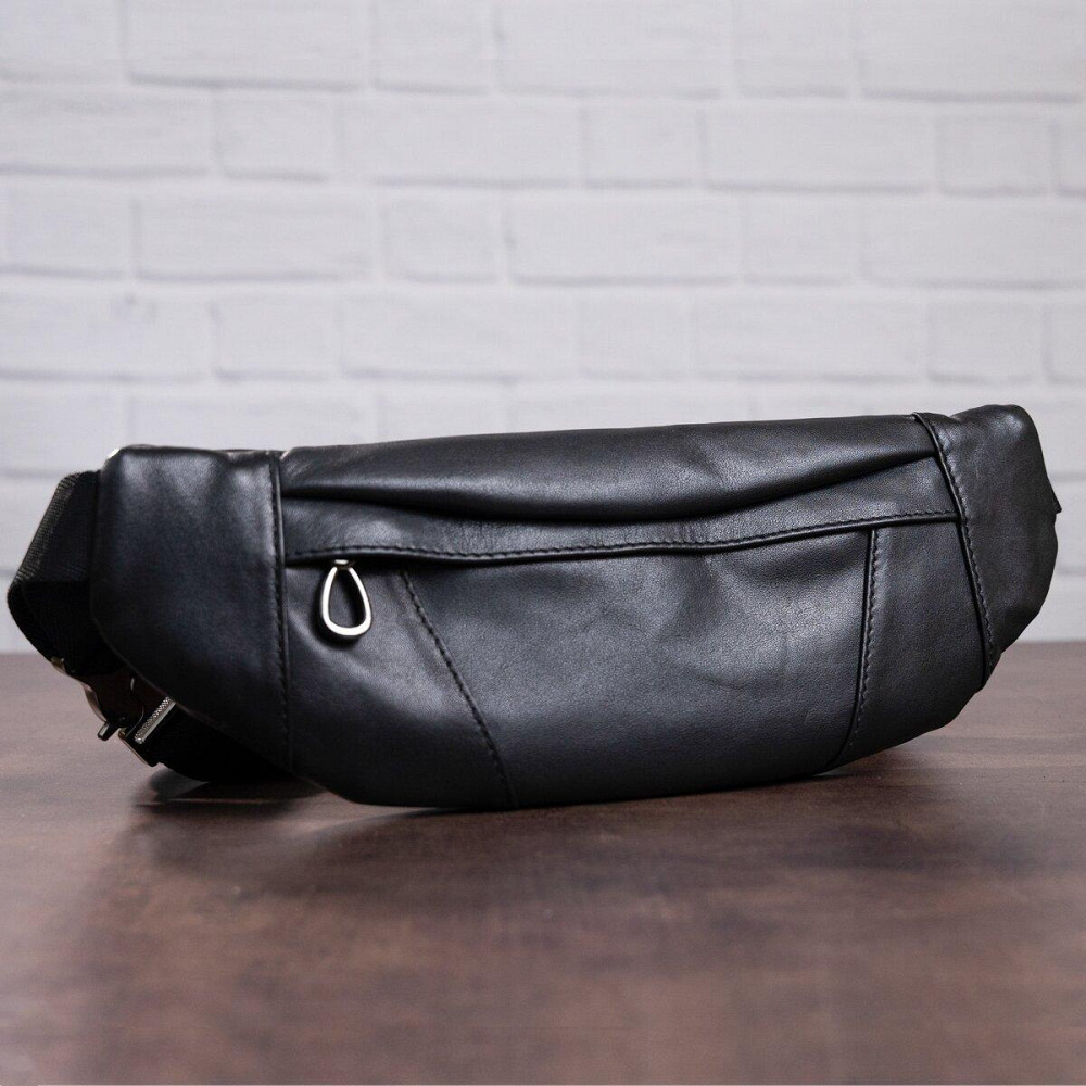 Поясна сумка з натуральної шкіри Vintage 20343 Чорна Київ - фото 8