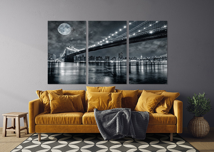 Модульная картина в гостиную / спальню   Місто вночі     ART-316_3A 100х150 см Киев - изображение 3